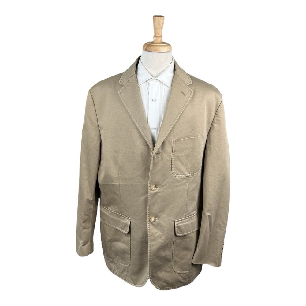 Polo Ralph Lauren Tan VTG Heavy Canvas Utility Blazer Size‎ Men's XL